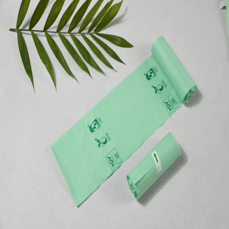 majsstivelse baseret bionedbrydelig 100% kompositable affaldsposer ved rulning