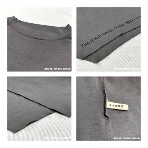 Lys- fittings design Minismst Rund Collar stil Stitchet ærmestil Casual Solid color bomuld og linned overdimensioneret told 12631 T- shirts