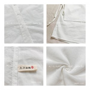 Løs- fittings design Minismst Rund Collar stil Stitchet ærmestil Casual Solid color bomuld og linned overdimensioneret brugerdefineret 12638 Falsk 160