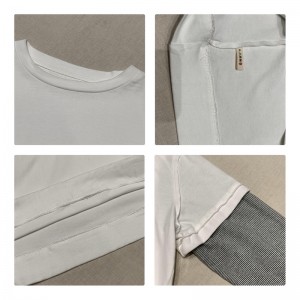 Lys- fittings design Minismst Rund Collar stil Stitchet ærmestil Casual Solid color bomuld og linned overdimensionerede brugertilpassede 12700 Sweathirts