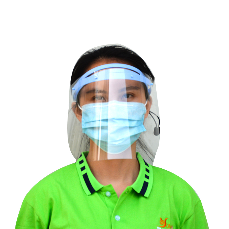 EN 166 Anti Fog Visor Anti- oil Splash Guard Fuld Face Justerbar Face Shield with 10 Replaceable Screens