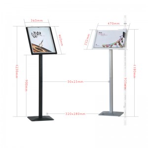 TMJ PP-553 gulvstående fotoramme Metal Trade Show Justerbar skiltholder Plakatstativ