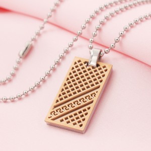 Engros rustfrit stål tofarvet hundemærke vedhæng halskæde