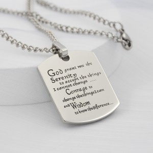 Stainless Steel Mens Womens Jewelry Military tag med ord Inspirational neaklace Dog mærker Pendant