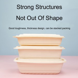 Bionedbrydelig majsstivelse, hurtigmademballage, rektangel, madkasse, madkasse, der er nedbrydelig