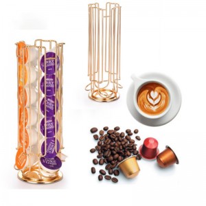 TMJ PP-582 360 grad roteret metal base base kaffe bønnebælg station kaffekapsel display stand