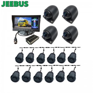 360 Bird View System 3D Allround View Parking Panorama Car Camera Security med Ultrason Parking Sensors