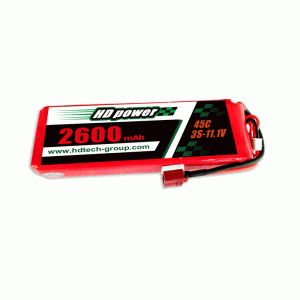 HD POWER 2600mAh 45C 3S 11.1V lipo batteri
