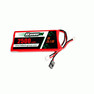 HD POWER 2500mAh 3C 2S 7.4V LiPO batteri til modtager og sender
