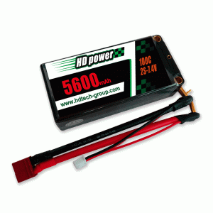 HD 5600mAh 100C 2S 7.6V Hard case Shorty HV LiPO batteri