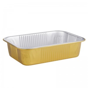Opvarmelig mademballagekasse guldvarmekonservering madpakke genanvendelig takeaway aluminiumsfolie madbeholder