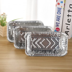 Food Container Brug Aluminum Foil med Lid bionedbrydelig mikrobølgefolie, der tager madkasse