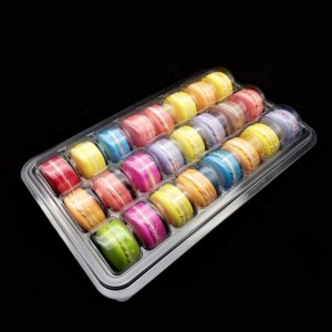 Brugerdefinerede størrelser macarons æske 24 rum klare slik emballage æsker blisteræske