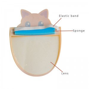 Sikkerhedsbeskyttende hel ansigtsskærm Ansigtsskærm visir Elastisk ansigtsskærm Gennemsigtig til børn