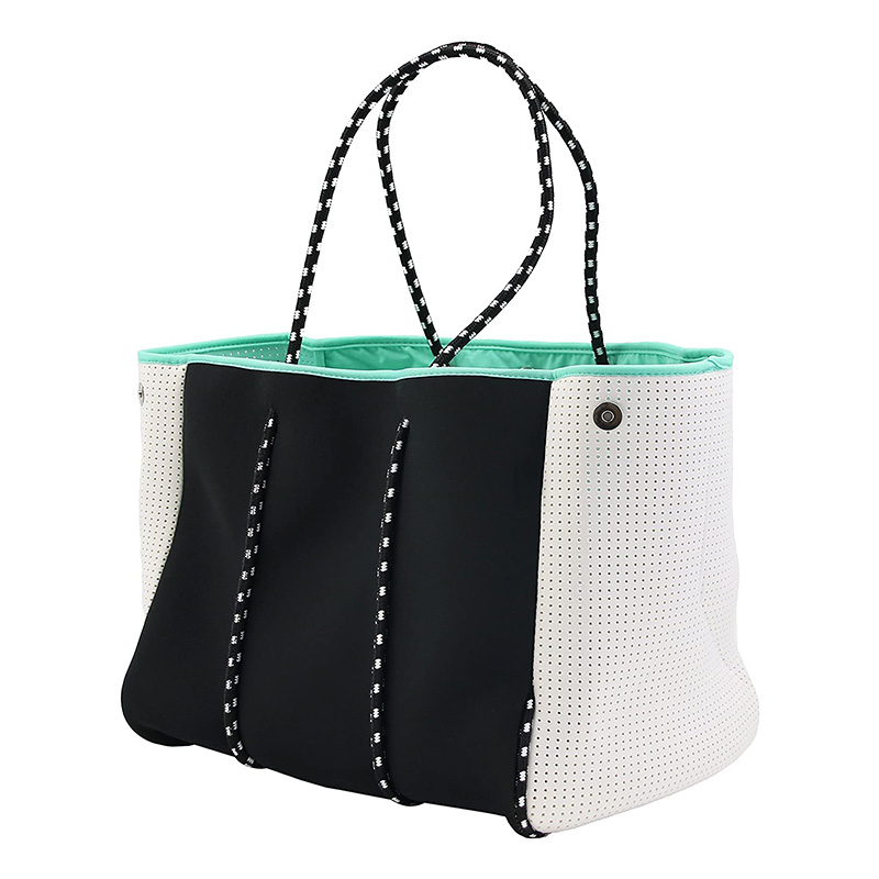Custom Multipurpose Tote Shopping Bag Neopren Beach Bag med Inner Lynlås Lomme