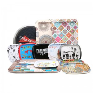 Customized Tin Tray Weed Trays Tabaco Tray Rolling Tray Røgbakke til engros