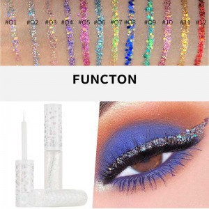 Farverige lyse flash flydende kosmetik langvarig glitter eyeliner