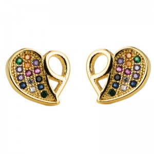 Kvinders europæiske og amerikanskenye stil blomsterfugl øreringe overdrevet kreativ trendy indlagt zircon regnbue øreringe kvinder