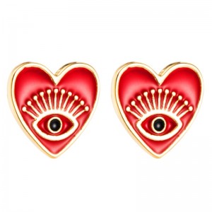 Amazon Cross-Borders Wish Earrings Kvinde Europæiske og Amerikansk Fashion Smykker Angel Eyes Øreringe Kobber Ins Hjerteformede øreringe