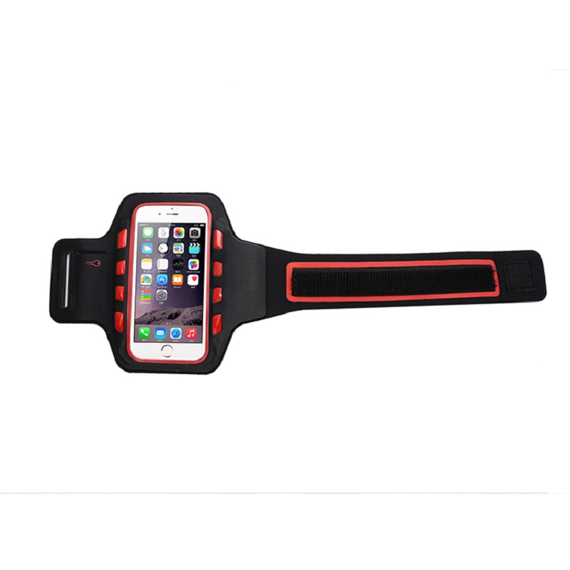 Nyheder Promotional Design Logo Silk-Print LED Sport Arm Band Light Beskyttende Mobiltelefon Armbånd til iPhone 6- 4,7 tommer