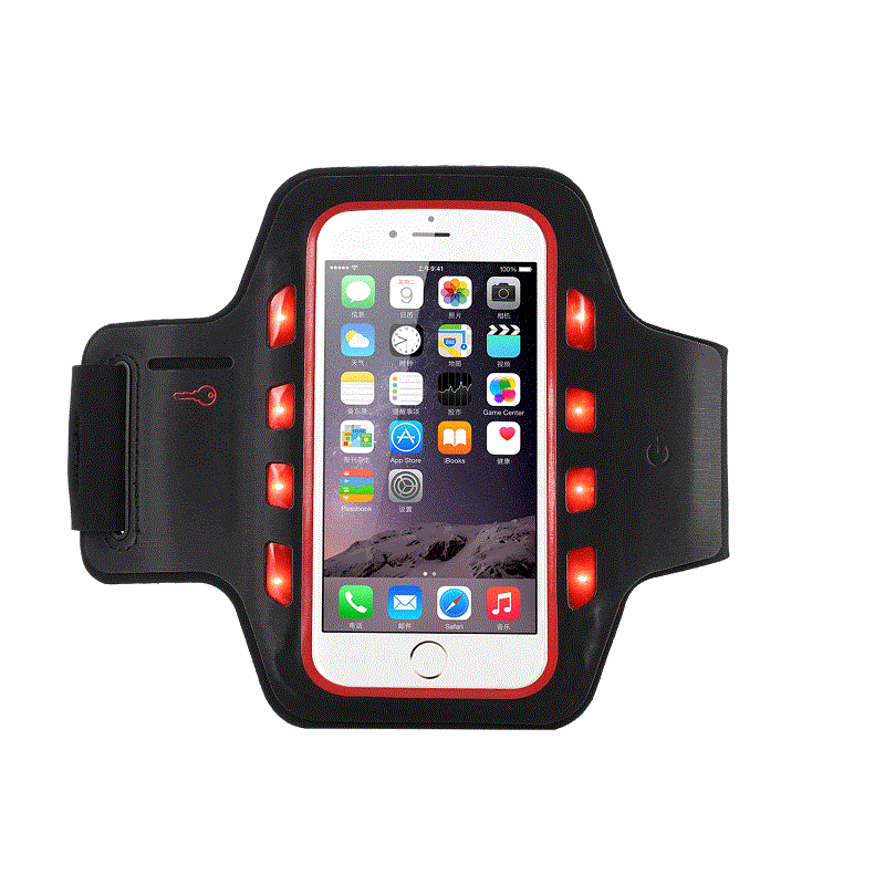 Engros reflekterende armbånd sport kører mobiltelefon armbånd med LED lys til iPhone 11 iPhone 12