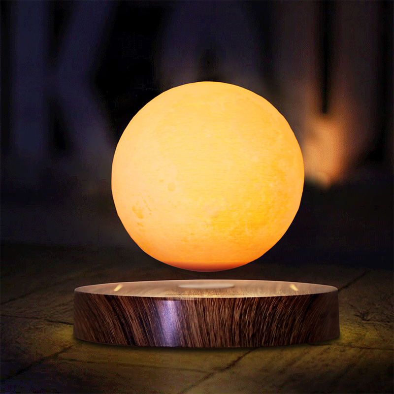 Kreativ gave Hjem Kontor Dekorationer Stue Belysning Touch Switch Magnetisk Flydende Bordlampe 3D Levitating Moon Light