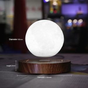 Kreativ gave Hjem Kontor Dekorationer Stue Belysning Touch Switch Magnetisk Flydende Bordlampe 3D Levitating Moon Light