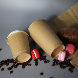 500 ml PE/PLA Foring Double Wall Paper Cup 16 OZ-Kraft