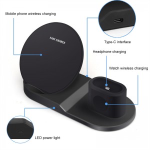 3 i 1 Qi Wireless Charger Watch Wireless Charger Stand Wireless Opladning Dock Station til iPhone