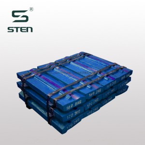 Gummi Master RM50, RM60, RM80, RM120 Impact Crusher BARS, Blow BARS High Chrome, Matensite og Keramiske Indsatser