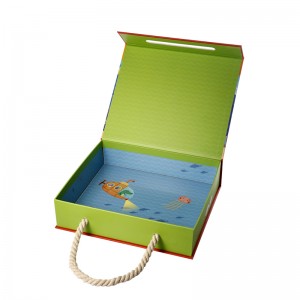 Engros brugerdefineret logo genanvendt legetøj puslespil karton magnetisk flap gaveemballage kasse med håndtag