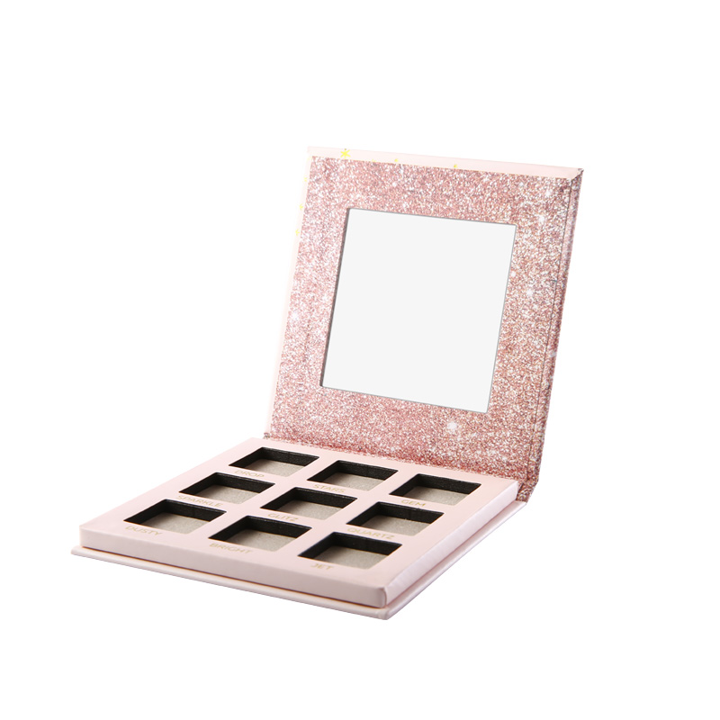 engros skønhed kreationer glitterende pink brugerdefineret makeup palette private label makup eyeshadow palette