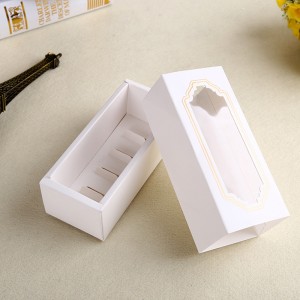 Recycle Drawer Type Storage Box Food Box White Macaron Paper Box