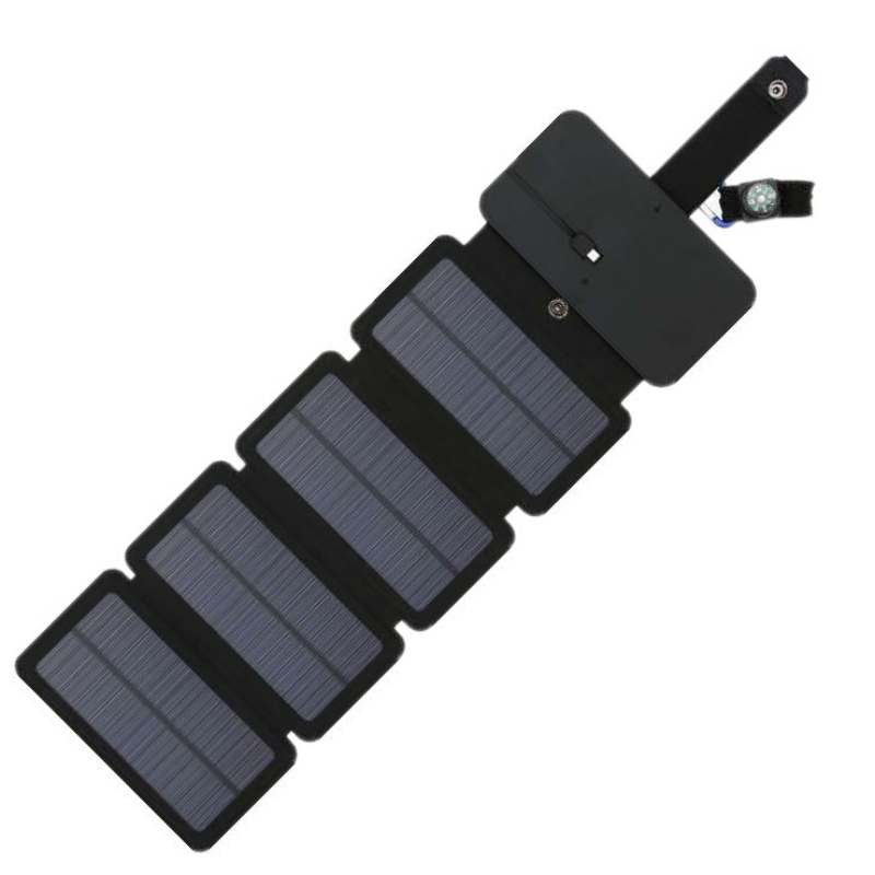 5W Vandtæt bærbar foldbar udendørs solpanel Powered taske med USB oplader