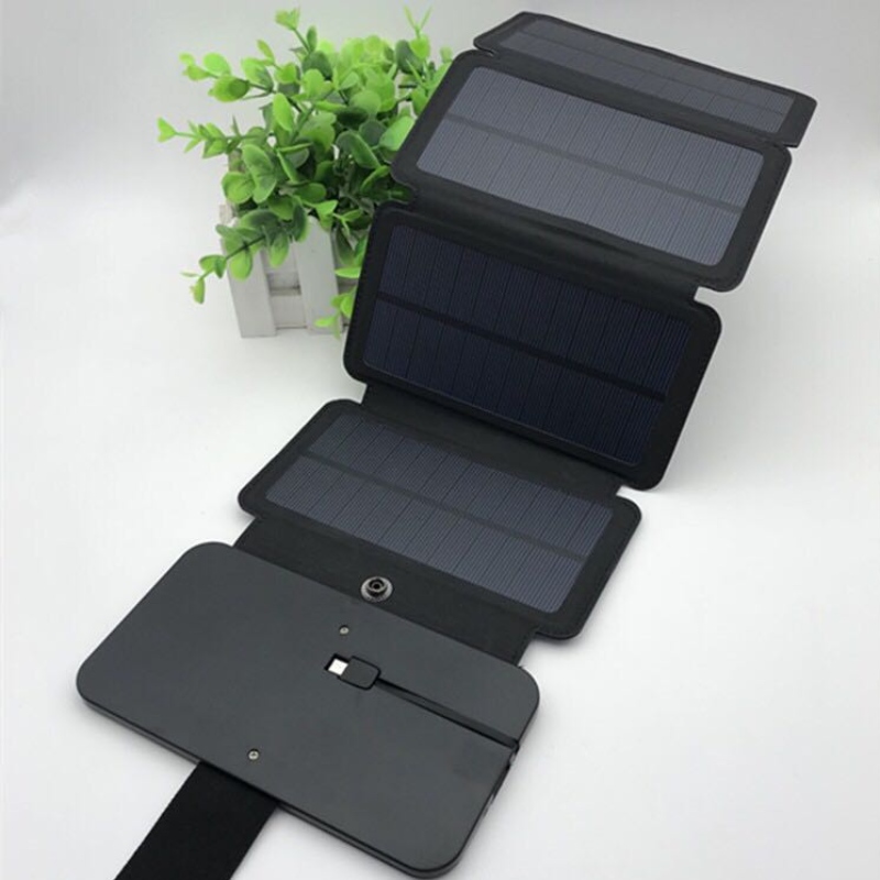 5W Vandtæt bærbar foldbar udendørs solpanel Powered taske med USB oplader