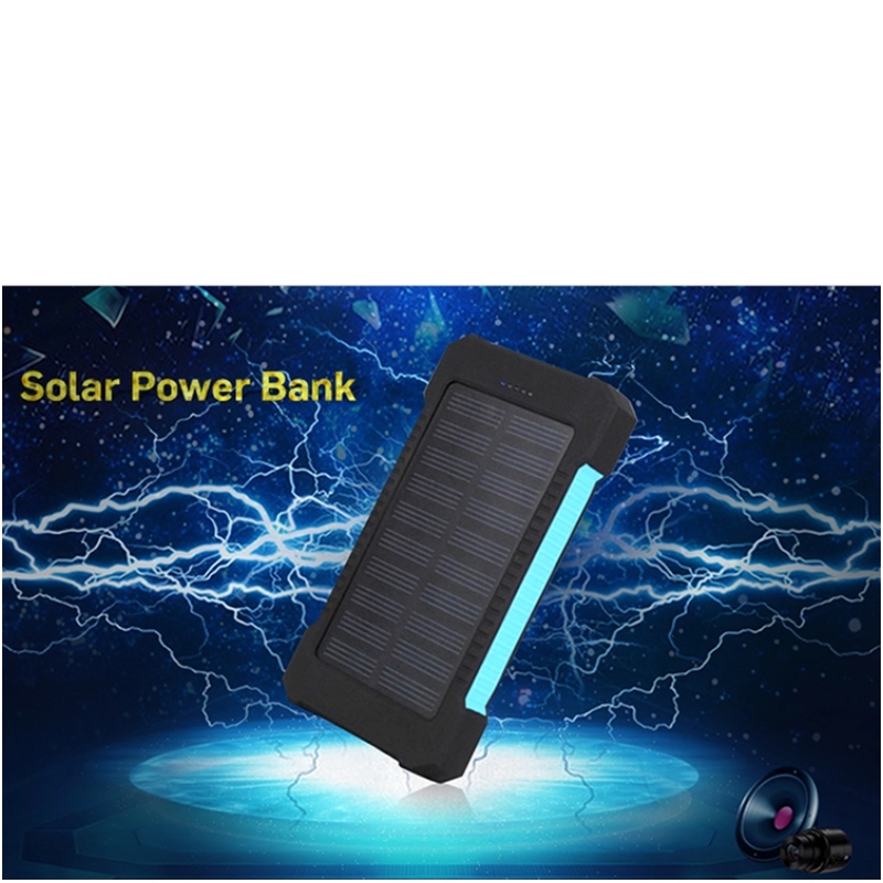 Solar Power Bank Dual USB Power Bank 20000mAh Vandtæt batterioplader Eksternt bærbart Solpanel med LED-lys