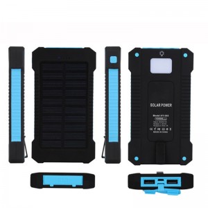 Solar Power Bank Dual USB Power Bank 20000mAh Vandtæt batterioplader Eksternt bærbart Solpanel med LED-lys