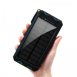 Vandtæt Solar Charger Batteri Bank Solar Power Bank 10000 MAh Powerbank Bærbar med Lumen LED Outdoor Flood Light