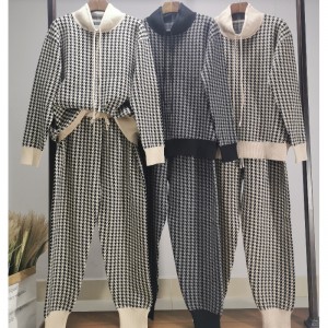 Fashionable Leisure Trend All-Match Qianbird-Type Strikket todelt kostume 68015#