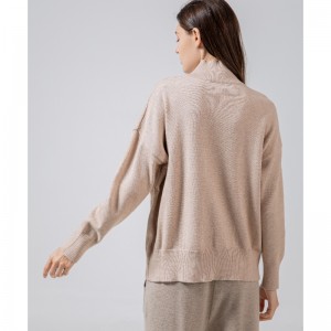 Fashionable Trend Casual Joker Foundation High Neck Knit Split Single Top 68038#