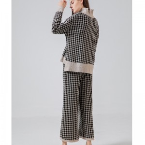 Moderigtigt Casual Joker Strikket Qianbird-Plastered Two-Piece Suit 69002#