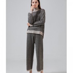 Moderigtigt Casual Joker Strikket Qianbird-Plastered Two-Piece Suit 69002#