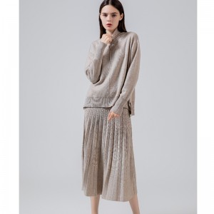 Fashion Trends Casual Allatile Air Strikket Plettetnederdel Sæt med to stykker 69022#