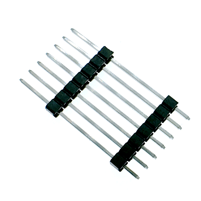 2.54mm 1x7p 180 ° Dip single row double plast pin header 3mm-13mm-6mm