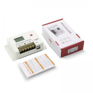 NY SRNE PWM 10A 20A 30A Solar Charge Controller 12V 24V Auto LCD Display Dual USB 5V/2A port til blybatteri lithium batteri