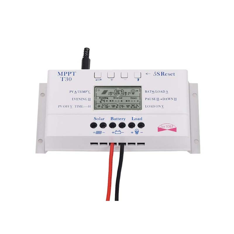 MPPT T30 30A Solar Charge Controller 5V USB oplader 12V 24V Auto Solar Panel Batteri LCD Display oplader regulator