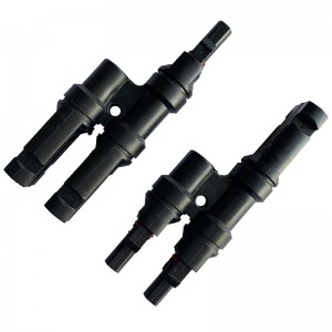 2 til1 Solar Connector Multiple T Branch Photovoltaic Connector til Solar Panel Connection Mand og Female Connector