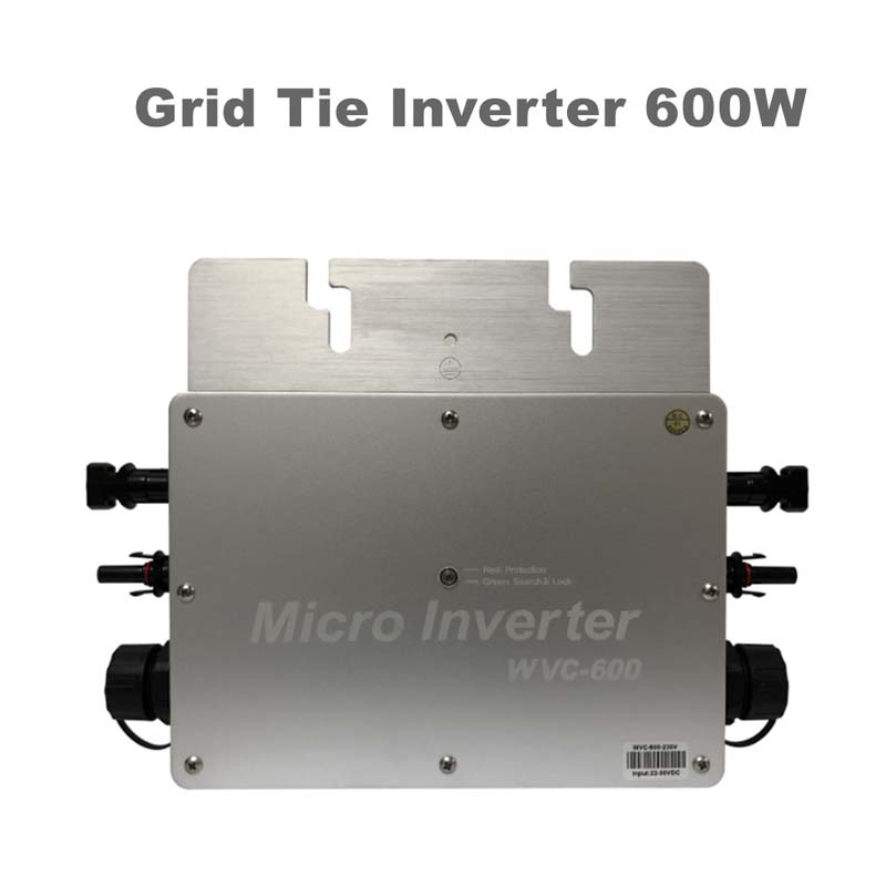 600W Pure Sine Wave Grid Tie Inverter Vandtæt IP65 Micro Inverter 22-50VDC 190-260VAC til solsystem MPPT