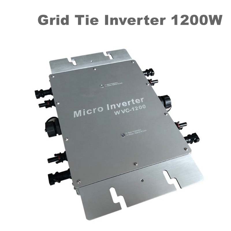 Pure Sine Wave Grid Tie Inverter 1200W 22V-50VDC 80-160VAC Vandtæt IP65 Micro Inverter til Solar MPPT-systemet