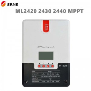 SRNE MPPT Solar Charge Controller 20A 30A 40A 12V24V LCD MAX100V SOALR Panel regulator til off-gitter bly syre gel li-ion batteri